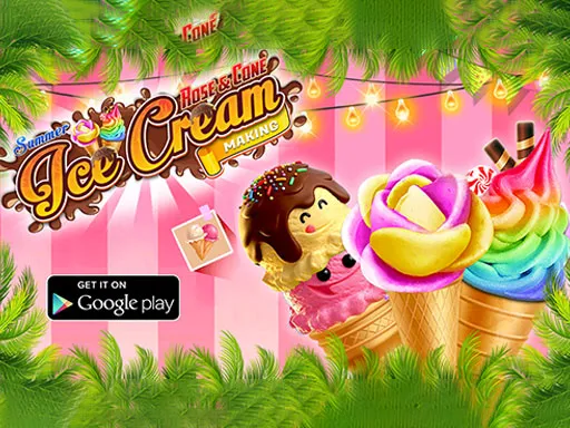 Summer Rose Cone Ice Cream 